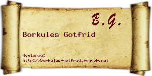 Borkules Gotfrid névjegykártya